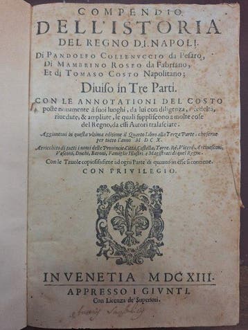 Pandolfo Collenuccio; Mambrino Roseo; Tomaso Costo -