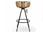 Online veiling: 4x Daisy Bar stool met bamboe zitting en met, Huis en Inrichting, Gebruikt