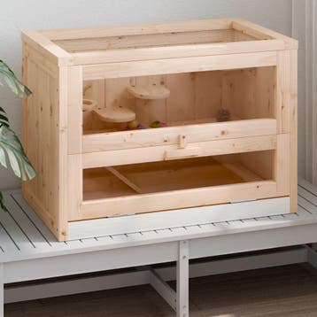 vidaXL Hamsterkooi 60x35,5x42 cm massief vurenhout, Dieren en Toebehoren, Verzenden, Nieuw
