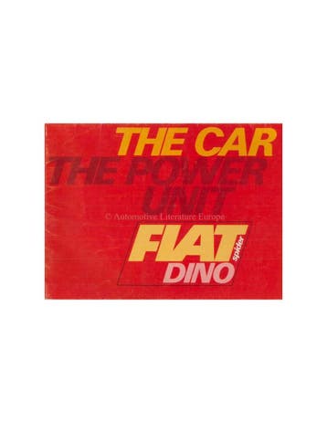 1967 FIAT DINO SPIDER BROCHURE ENGELS, Nieuw, Author