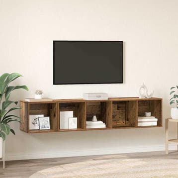 vidaXL TV-kast set 2 st Oud Hout Bewerkt hout, Minder dan 50 cm, Verzenden, Nieuw, Minder dan 100 cm