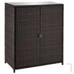Rotan tuinkast Monza, aluminium frame, 4 vakken - bruin, Tuin en Terras, Tuinhuizen, Verzenden, Nieuw