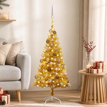 vidaXL Kunstkerstboom met verlichting en kerstballen 120 cm, Verzenden, Nieuw