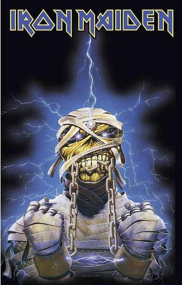 Iron Maiden Powerslave Eddie Textielposter off. merchandise, Verzamelen, Ophalen of Verzenden, Nieuw, Poster, Artwork of Schilderij