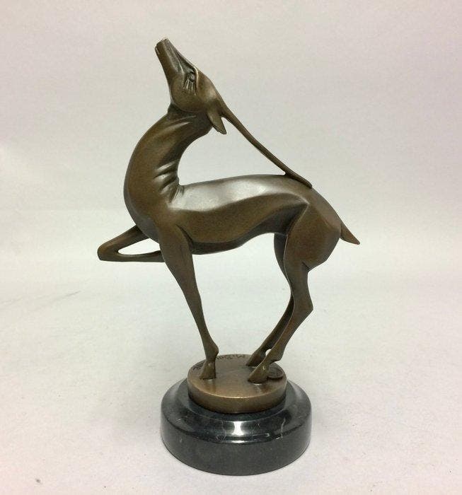 sculptuur, Antilope naar Marcel Bouraine - 16 cm - Bronzen, Antiek en Kunst, Curiosa en Brocante