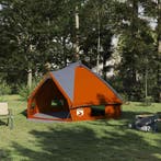 vidaXL Teepee Tent voor 6 Personen Grijs en Oranje 431 x 366, Caravans en Kamperen, Tenten, Verzenden, Nieuw