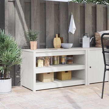 vidaXL Keukenkast MEPPEL Wit 106 x 55 x 64 cm Massief, Verzenden, Nieuw, Wit