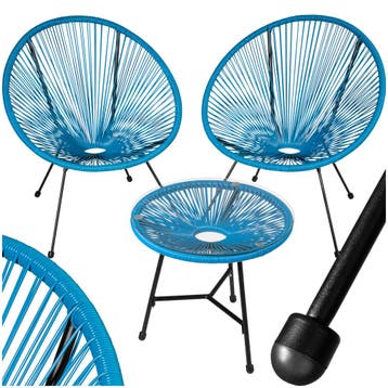 Set van 2 stoelen Santana met tafel - blauw, Tuin en Terras, Tuinsets en Loungesets, Verzenden, Nieuw