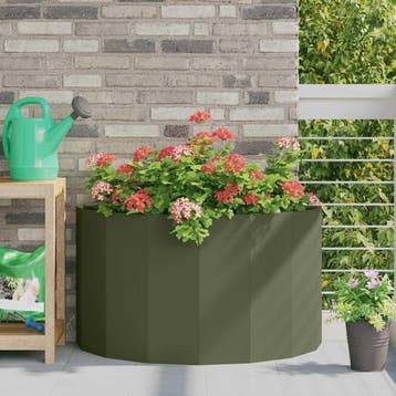 vidaXL Plantenbak Olijf Groen 90 x 45 x 50 cm Staal, Verzenden, Minder dan 60 cm, Nieuw, Metaal