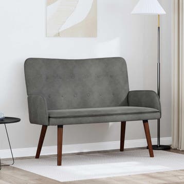 vidaXL 2-Zits Sofa Donkergrijs 115 x 61 x 87 cm Fluweel (V), Verzenden, Minder dan 150 cm, Stof, Nieuw