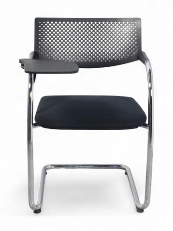 Vitra Visavis vergaderstoel, met schrijftablet, zwart-chrome, Ophalen of Verzenden, Gebruikt, Zwart