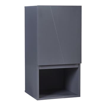 Badkamerkast Overath met deur en open vak grijs 60x30x30 cm, Verzenden, Nieuw