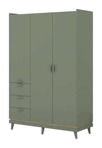 Kledingkast Skagen - Groen - 3-Deurs met Lades, Verzenden, Nieuw