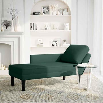 vidaXL Chaise longue met kussen&rechterarmleuning fluweel, Verzenden, Nieuw