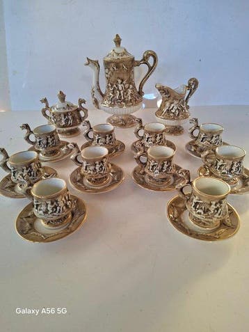 M.A.S capodimonte - Koffieservies (27) - Keramiek, Antiek en Kunst