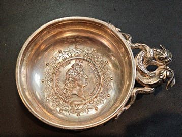 Wijnproefschaaltje - .950 zilver - Franse tastevin