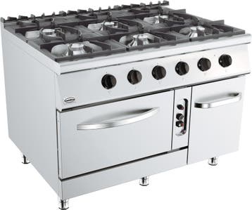 Combisteel Fornuis + Oven | BASE 900 | Gas | 6 Branders + 2/, Ophalen of Verzenden, Nieuw in verpakking