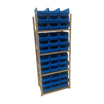 Meta clip legbordstelling 250x100x50cm incl. 36 grijpbakken,, Zakelijke goederen, Kantoor en Winkelinrichting | Magazijn, Stelling en Opslag