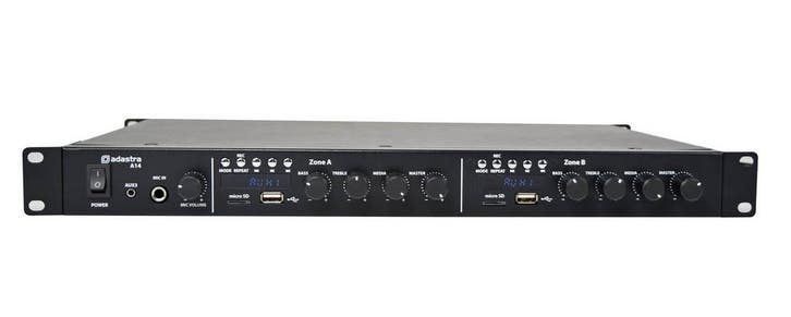 Adastra A14 Mixer Versterker Met 2 Kanalen 4x 100W, Audio, Tv en Foto, Versterkers en Receivers, Nieuw, Overige merken, Verzenden