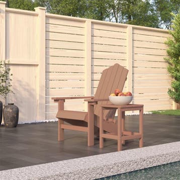 vidaXL Tuinstoel Adirondack met tafel HDPE bruin, Tuin en Terras, Tuinstoelen, Verzenden, Nieuw