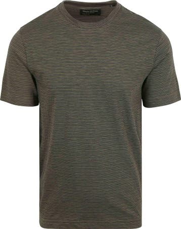 Marc OPolo T-shirt Slub Stripes Dark Green maat XXL Heren, Verzenden, Nieuw, Overige maten, Marc O'Polo