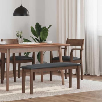 vidaXL Bank 110 cm massief hout rubber bruin, Verzenden, Nieuw