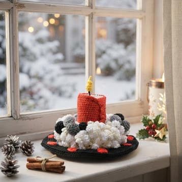 Kerst Krans, Kaars en Onderbord Haken - Haakpret Anja Toon, Ophalen of Verzenden, Nieuw