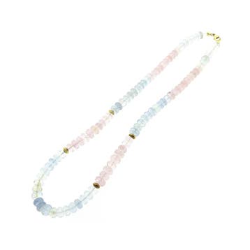 Gouden multi gekleurde kralen ketting, Gebruikt, Ophalen of Verzenden, Met edelsteen, Goud