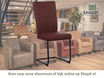 Leren eetkamerstoel Dry - Toledo Bordeaux (donkerrood) -, Huis en Inrichting, Stoelen, Nieuw, Leer, Ophalen of Verzenden, Rood