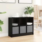 vidaXL Dressoir met lade Zwart Eiken 73,5 x 22,5 x 53,5 cm, Huis en Inrichting, Kasten | Dressoirs, Verzenden, Nieuw, 50 tot 100 cm