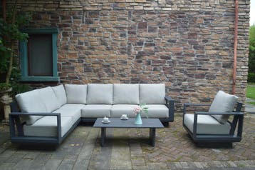 Avellino hoek loungeset 6 delig antraciet aluminium soft, Ophalen of Verzenden, Nieuw, Aluminium