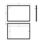 Spiegel Topa Silhouette 100x70x2.5 cm Aluminium Zwart, Huis en Inrichting, Woonaccessoires | Spiegels, Ophalen of Verzenden, Nieuw