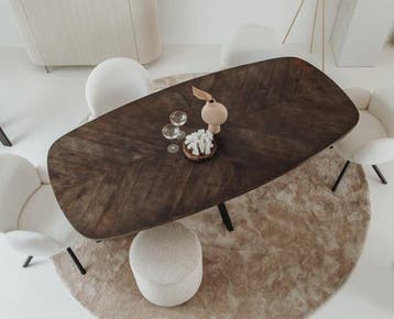 Tower Living Eettafel Silvi Deens ovaal mangohout visgraat, Huis en Inrichting, Tafels | Eettafels, Ophalen of Verzenden, Nieuw