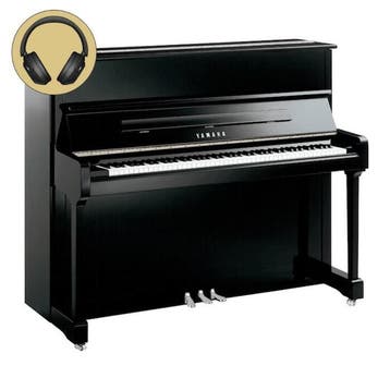 Yamaha P121 M SH3 PEC chroom silent piano (zwart hoogglans), Muziek en Instrumenten, Piano's, Nieuw, Zwart, Piano