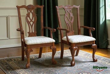 Stoel (2) - Hout, Textiel - Armstoel