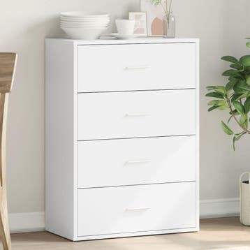 vidaXL Dressoir 60x31x84 cm bewerkt hout wit, Huis en Inrichting, Verzenden, Nieuw, Overige houtsoorten, Minder dan 50 cm
