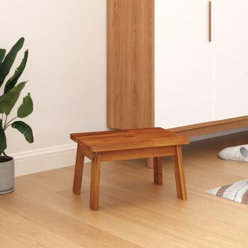 vidaXL Opstapkruk 38x26x22 cm massief acaciahout, Verzenden, Nieuw, Bruin