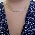 Bicolor gouden Figaro schakelketting, Ophalen of Verzenden, Gebruikt, Overige kleuren, Goud