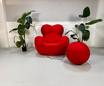B&B Italia La Mamma Up Designer Fauteuil Stof Rood, Ophalen of Verzenden, Zo goed als nieuw, Stof