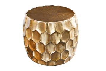 Design bijzettafel ORGANIC ORIENT 55cm goud metaal gehamerd, Ophalen of Verzenden, Nieuw