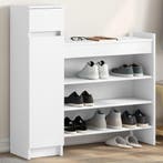 vidaXL Schoenenkast 100,5x28x100 cm bewerkt hout wit, Verzenden, Nieuw