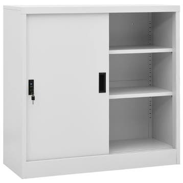 vidaXL Kantoorkast met schuifdeuren 90x40x90 cm staal, Verzenden, Nieuw