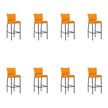 Set van 8 Leren barkrukken Revolt hoog - Toledo Mandarin, Huis en Inrichting, Ophalen of Verzenden, Nieuw, Leer