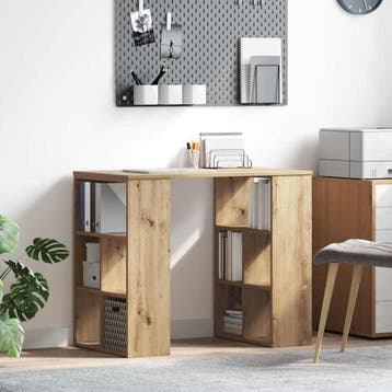 vidaXL Bureau Artisan Eiken Bewerkt hout 90 x 50 x 75 cm, Huis en Inrichting, Verzenden, Nieuw