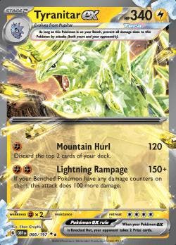Tyranitar ex 066/197 Obsidian flames, Ophalen of Verzenden, Nieuw, Losse kaart, Foil