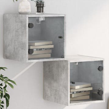 vidaXL Nachtkastjes met glazen deuren 2 st 35x37x35 cm, Minder dan 45 cm, Verzenden, Nieuw, Minder dan 55 cm