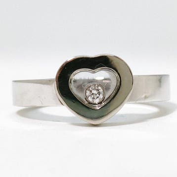 Chopard - Ring - 18 karaat Witgoud - gelukkige diamant, Nieuw