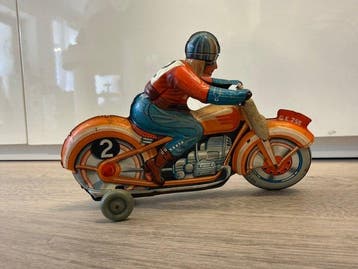 Technofix - Blik speelgoed-motorfiets met opwindmechanisme, Antiek en Kunst