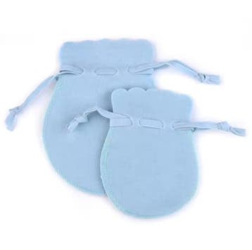 5 LUXE velours / fluwelen zakjes baby blauw  rond S, Ophalen of Verzenden, Nieuw, Cadeauzakje