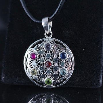 Gemengde edelstenen - Zilver - Hanger - Sterlingzilver